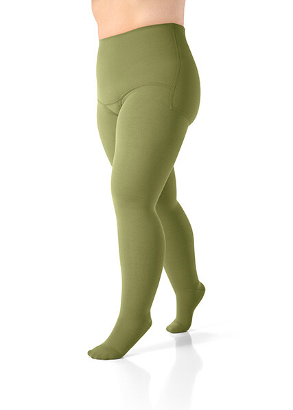 Tights Pure Olive Flachstrick