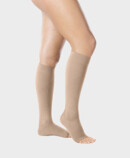 Juzo Intenso below-knee stockings with open toes, in Almond