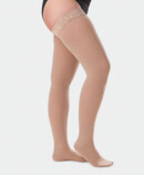Juzo Soft with decorative border in colour Almond